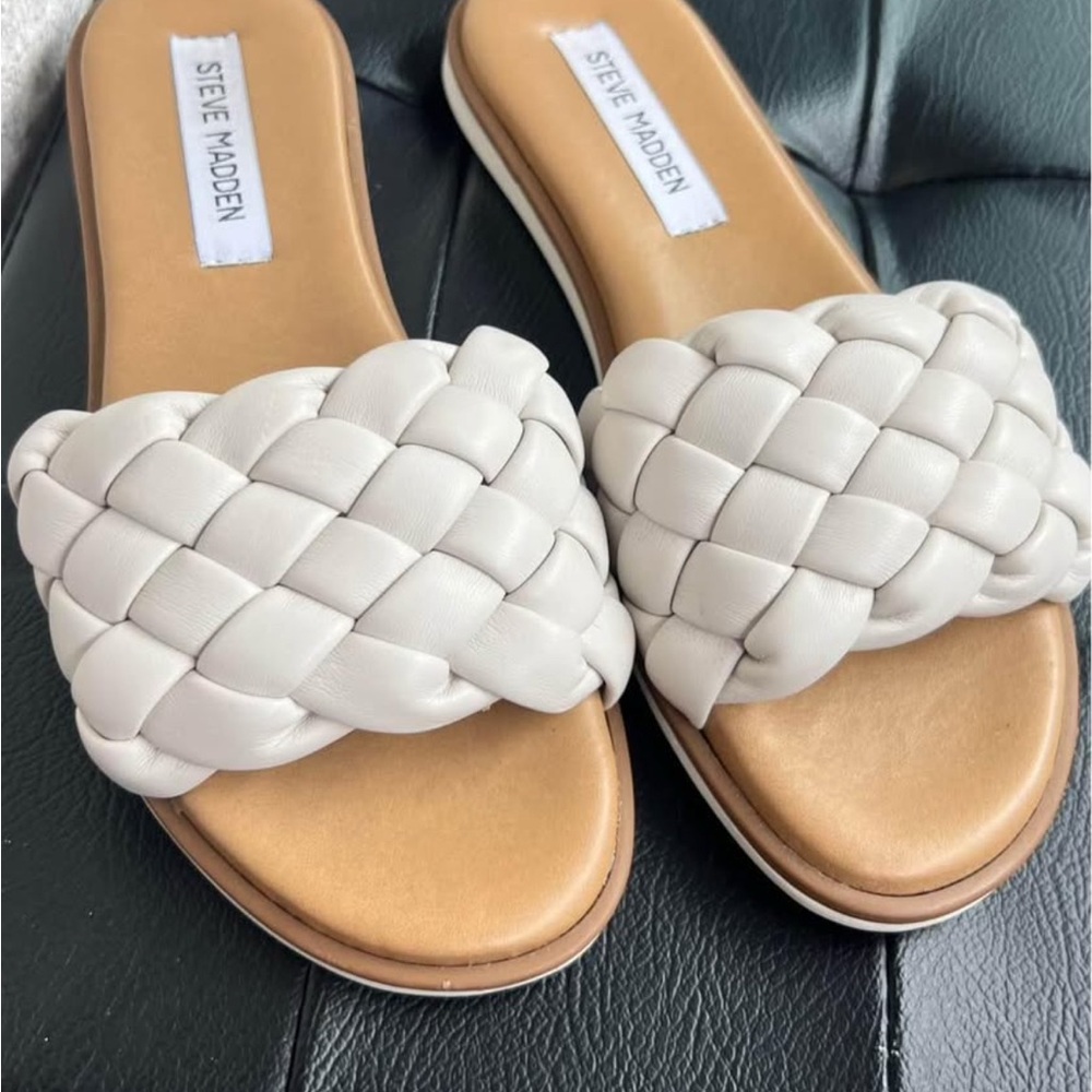 Steve Madden Women's White Slide Sandals